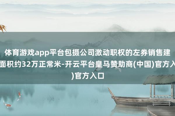 体育游戏app平台包摄公司激动职权的左券销售建造面积约32万正常米-开云平台皇马赞助商(中国)官方入口